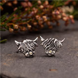 Oorsteker zilver Highland Coo