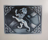 Kilt belt buckle Lion Saltire gunmetal grey