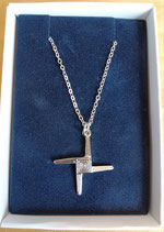 Rhodium Plated St. Brigid's Cross