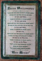 Metalen bord Irish Philosophy