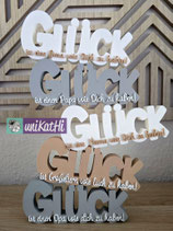 Schriftzug "GLÜCK ist eine Mama wie dich zu haben" zweifarbig ODER einen Papa, eine Oma, einen Opa, Großeltern