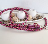 Hundeleine Pink/Beige