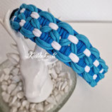 Hundehalsband in Blau/ Weiß