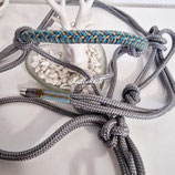 Knotenhalfter KB Shiny Silver mit Verzierung