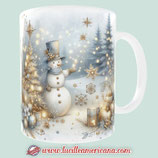 Mug Christmas Gold Snowman