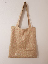 Baumwolltragtasche Beige gemustert