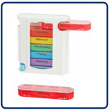 Tablettenbox Pillenbox Medikamentenbox Reise Box 7 Tage 4 Fächer bunt