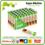 GP AAA Super Alkaline Batterien 40er-Pack Micro / LR03