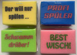 Topfschwämme Schwamm 4er-Set mit lustigem Aufdruck