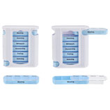 2x Tablettenbox Pillenbox Pillendose Reise Box Medikamentenbox 7 Tage 4 Fächer