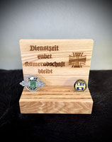 Coinbrett klein Esche "Dienstzeit endet Kameradschaft bleibt" Lasergravur