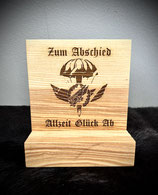 Coinbrett Esche Fallschirmjäger "Zum Abschied Allzeit Glück Ab"