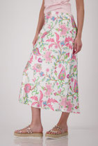 monari - Maxirock mit Blumenmuster, champagne gemustert (410521)