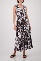 monari - Maxi-Kleid mit Blättermuster, coffee gemustert (410819)