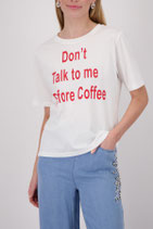 monari - T-Shirt mit Schriftzug, cream (410810)