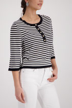 monari - Pullover mit Streifen, schwarz (410872)