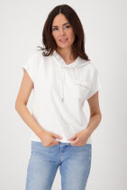 monari - Sweatshirt mit Kapuze, 1/2 Arm, weiß (409900)