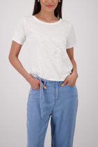 monari - Basic T-Shirt mit Flammgarn, cream (410920)