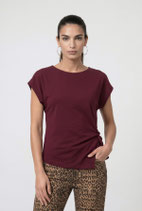 monari - T-Shirt mit Knotendetail, burgundy