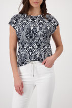 monari - T-Shirt mit Ornament-Muster, schwarz gemustert (410591)