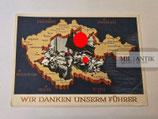 Ganzsachen - Postkarte Wir danken unserem Führer "gelaufen"
