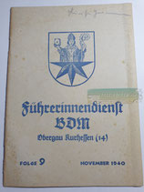 Heft - Führerinnendienst BDM und JM Folge 9 November 1940 (2)