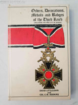 VERKAUFT!!! Fachbuch - Orders, Decorations, Medals and Badges of the Third Reich