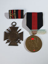 Set - Medaille 1. Oktober 1938 & Kriegsteilnehmerkreuz 1914-1918