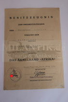 Urkunde - Ärmelband Afrika