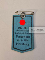 Treffabzeichen - N.S. Gemeinschaft Kraft durch Freude "Flensburg"