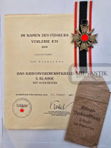 VERKAUFT!!! Nachlass - Kriegsverdienstkreuz "Oberleutnant Schneider"