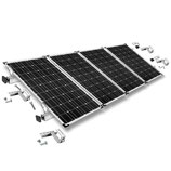 Befestigungs-Set für 4 Solarmodule - mit 40mm Rahmenhöhe - für Dachziegel / Wellethernit- und Blechdach