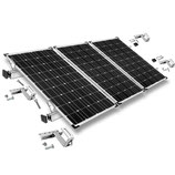 Befestigungs-Set für 3 Solarmodule - mit 40mm Rahmenhöhe - für Dachziegel / Biberschwanz Ziegel / Wellethernit- und Blechdach