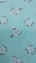 Baumwollstoff Farbe Türkis mit Blümchen