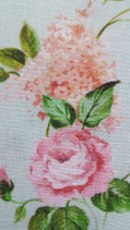 Baumwollstoff Farbe Türkis mit Rosen