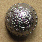 Bouton métal vieil argent, demi-boule 18 mm