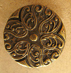 Bouton métal vieux bronze, plat 23 mm