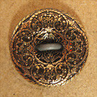 Bouton métal doré satiné, plat 10 mm