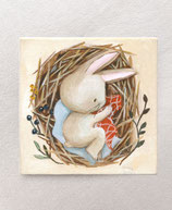 Original Kinderzimmerbild "Hase kuschelt" (handgemaltes Kunstwerk)