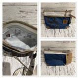 Umhängetasche Deern Lütt Zahl 8 in grau