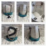 Strand- Reisetasche weiß-türkis Zahl 2