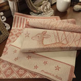 Set di due canocacci cotone e filo lamè var. ROSA ANTICO