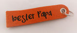 Schlüsselanhänger "bester Papa orange/braun"