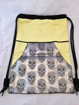 Turnbeutel/Rucksack Skull neongelb