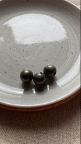 Lot de 3 ou 10 perles en pyrite - Rondes/8mm - Grade AB