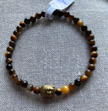 Bracelet Œil de tigre  avec Bouddha 4 mm