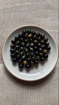 Lot de 10 perles en mix Œil de Tigre et Œil de Faucon 8 mm
