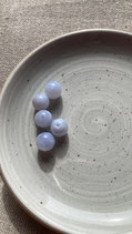 Lot de 5 perles en calcédoine bleue - Rondes/8mm - Grade AB
