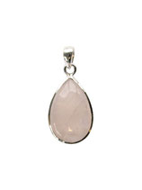 Pendentif Quartz Rose Argent 925 Forme goutte Petit modèle
