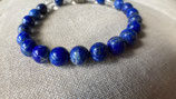 Bracelet Lapis-Lazuli et cristal de quartz 8 mm